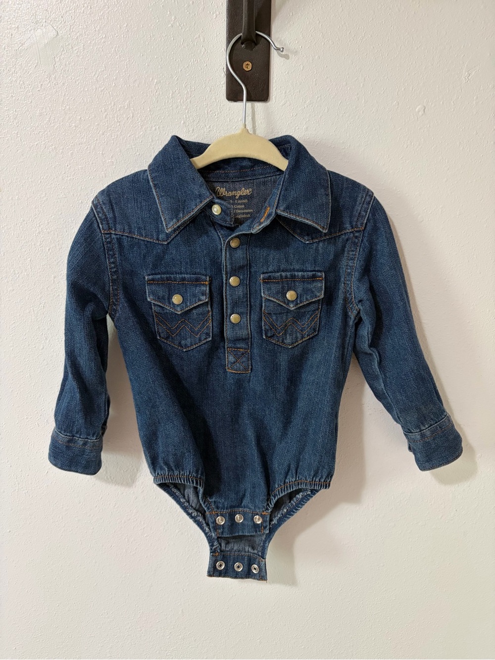 Wrangler Dark Blue Denim Pearl Snap